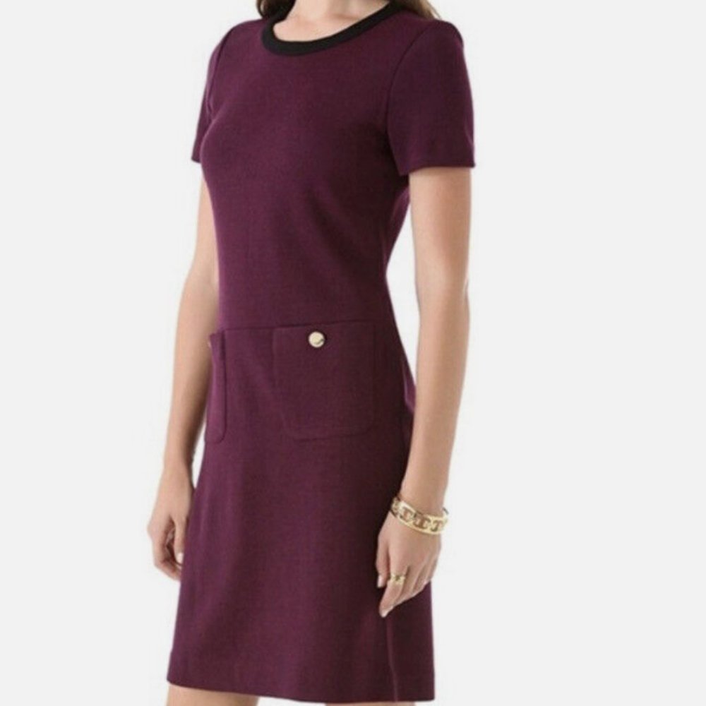 Tory Burch Anthea Shift Dress in Plum